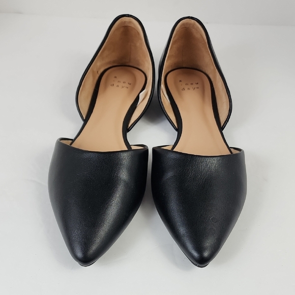 A New Day Women's Black Pointed Toe Flats Slip On, sz 9.5 - Picture 1 of 15